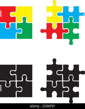 Vektor buntes Puzzle Illustration Design Stock Vektor