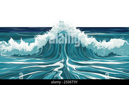 Abstrakter Vektorhintergrund mit einer abstürzenden Welle Stock Vektor