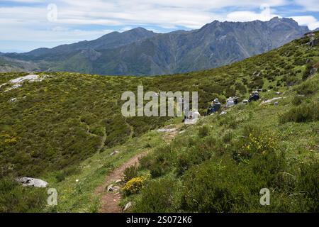 Wanderung auf Pena Main im Nationalpark Picos de Europa, Spanien Stockfoto