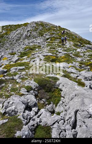 Wanderung auf Pena Main im Nationalpark Picos de Europa, Spanien Stockfoto