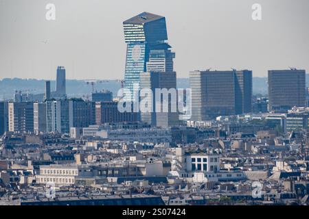 Skyline von Paris vom Aussichtspunkt, Frankreich Stockfoto