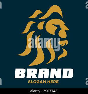 Modernes, schlichtes Löwenlogo. Vektorabbildung Stock Vektor
