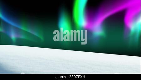 Bild von aurora Borealis im Hintergrund der weihnachtskulisse Stockfoto