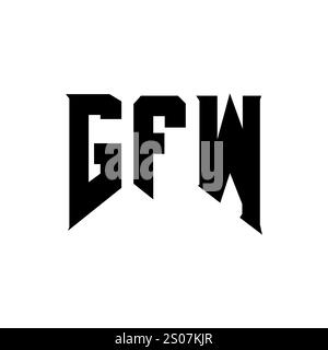 GFW-Letter-Logo für Technologieunternehmen. GFW-Logo-Design in Schwarz-weiß-Farbkombination. GFW-Logo, GFW-Vektor, GFW-Design, GFW-Symbol, GFW-Alph Stock Vektor