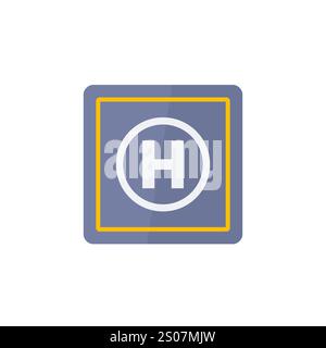 Helipad-Symbol, flaches Vektordesign Stock Vektor