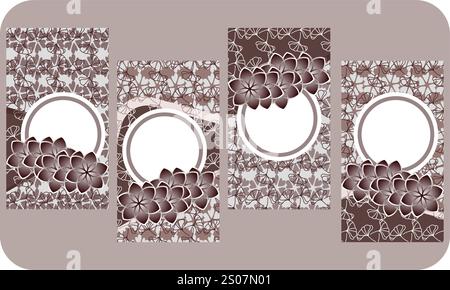 Eine moderne Version des Blumendesigns, die abstrakte Muster und stilisierte Blüten vereint. Stock Vektor