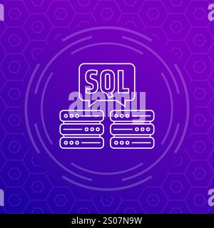 SQL-Server-Symbol, Vektorzeilendesign Stock Vektor