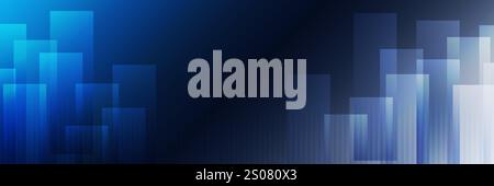 Abstraktes Oberflächenmuster aus weißem, dunklem und hellblauem Mosaik mit verschiedenen zufälligen Rechtecken, die in Blautönen gefärbt sind - Geometrisches Mosaik T Stock Vektor