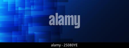 Abstraktes Oberflächenmuster aus weißem, dunklem und hellblauem Mosaik mit verschiedenen zufälligen Rechtecken, die in Blautönen gefärbt sind - Geometrisches Mosaik T Stock Vektor