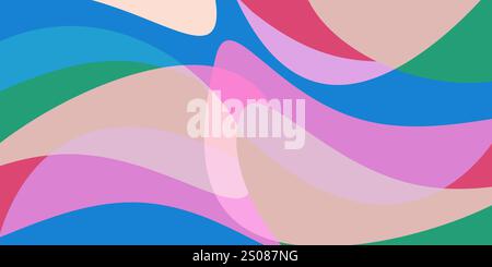 Farbenfroher Abstrakter Hintergrund, Sich Überlappende Translicent Round Geometric Shapes Stock Vektor