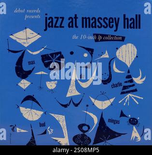 Plattencover aus Vintage-Vinyl. Jazz in der massey Hall, 10-Zoll-Kollektion Stockfoto