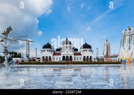 Aceh-Moschee, Baiturrahman-Moschee. Ein Wahrzeichen in Banda Aceh, Sumatra, Indonesien Stockfoto