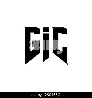 GIC Letter Logodesign für Technologieunternehmen. GIC-Logo-Design in Schwarz-weiß-Farbkombination. GIC-Logo, GIC-Vektor, GIC-Design, GIC-Symbol, GIC-Alph Stock Vektor