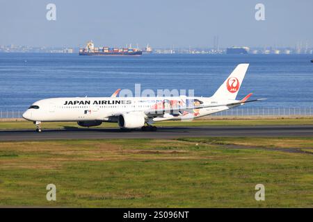 Japan – Tokio, 21. November 2024: Alle Nippon Airways (ANA Future Promise Livery) A350 in Japan Stockfoto
