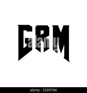 GRM Letter Logo für Technologieunternehmen. GRM-Logo-Design in Schwarz-weiß-Farbkombination. GRM-Logo, GRM-Vektor, GRM-Design, GRM-Symbol, GRM-Alph Stock Vektor