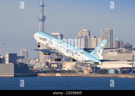 Japan – Tokio, 21. November 2024: Air DO Boeing B767 in Japan Stockfoto