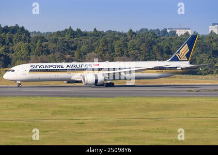 Japan – Tokio, 21. November 2024: Singapur A350 in Japan Stockfoto