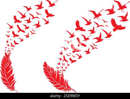 Federstift, Stift, Tinte, Federzeichnungsdesigns Stock Vektor