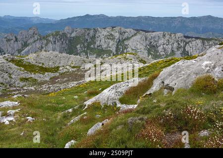 Wanderung auf Pena Main im Nationalpark Picos de Europa, Spanien Stockfoto