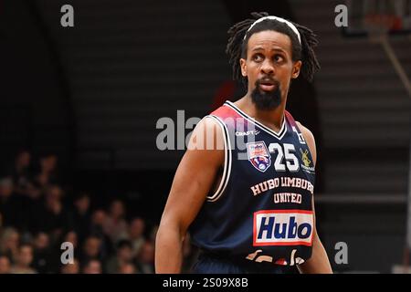 Oostende, Belgien. Dezember 2024. Clifford Hammonds aus Limburg, dargestellt während eines Basketballspiels zwischen Kangoeroes Mechelen und Limburg United am Donnerstag, den 26. Dezember 2024 in Mechelen, am 17. Tag der Basketballmeisterschaft der belgischen/niederländischen 1. Liga. BELGA FOTO JILL DELSAUX Credit: Belga News Agency/Alamy Live News Stockfoto