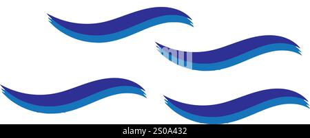 Vektorwind, Wetter, Wellenillustration Stock Vektor