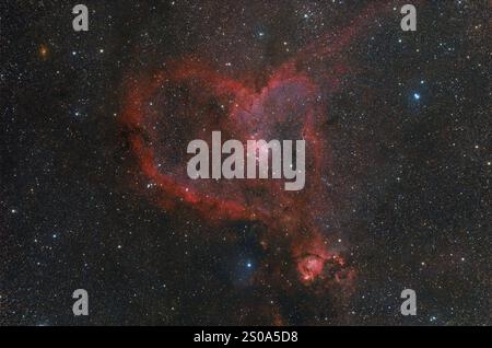 Astrofotografie des Herznebels IC1805. Emissionsnebel im Sternbild Cassiopeia. Hochwertige Fotos Stockfoto