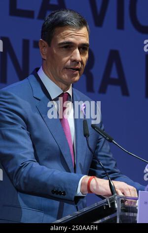 Sanchez eröffnet anlässlich des Internationalen Tages zur Beseitigung der Gewalt gegen Frauen eine Veranstaltung zur Gleichstellung mit Pedro Sanchez Wo: Madrid, Spanien Wann: 25. November 2024 Credit: Oscar Gonzalez/WENN Stockfoto