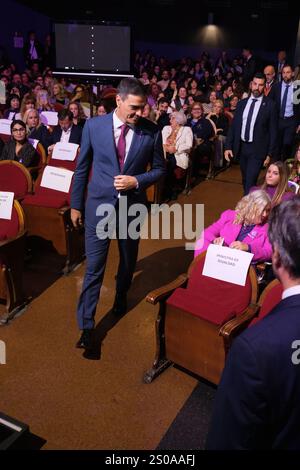 Sanchez eröffnet anlässlich des Internationalen Tages zur Beseitigung der Gewalt gegen Frauen eine Veranstaltung zur Gleichstellung mit Pedro Sanchez Wo: Madrid, Spanien Wann: 25. November 2024 Credit: Oscar Gonzalez/WENN Stockfoto