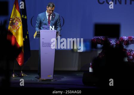 Sanchez eröffnet anlässlich des Internationalen Tages zur Beseitigung der Gewalt gegen Frauen eine Veranstaltung zur Gleichstellung mit Pedro Sanchez Wo: Madrid, Spanien Wann: 25. November 2024 Credit: Oscar Gonzalez/WENN Stockfoto