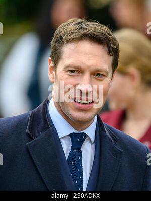 Sandringham UK 25 Dez 2024 Oberstleutnant Johnny Thompson, der Reiterhof des Königs schließt sich der königlichen Familie an der Kirche in Sandringham am Weihnachtsmorgen an Stockfoto