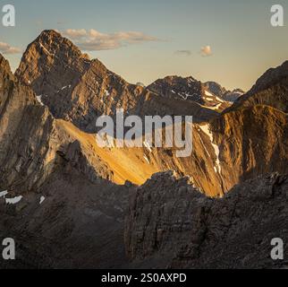 Ausblicke beim Wandern auf dem Tent Ridge im Kananaskis Country von Alberta Stockfoto