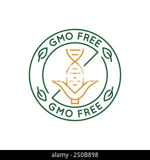 Einfaches Logo mit GMO-freiem Symbol Stock Vektor