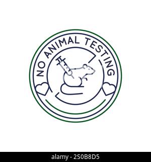 Einfaches Logo mit Labormaus und Spritzensymbol Stock Vektor