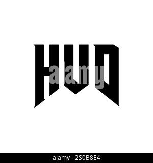 HUD-Letter-Logo für Technologieunternehmen. HUD-Logo-Design in Schwarz-weiß-Farbkombination. HUD-Logo, HUD-Vektor, HUD-Design, HUD-Symbol, HUD-Alph Stock Vektor