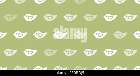 Viele einfache grüne und weiße fliegende Vogel Formen Muster, breite Skala nahtlose Textur auf grünem Hintergrund - minimalistisches Design, Vektor-Vorlage Stock Vektor