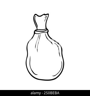 Doodle Müllsack-Symbol. Vektor-Müllsack-Skizze. Isoliert Stock Vektor