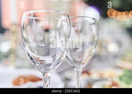 Tischset für eine Eventparty oder einen Hochzeitsempfang. Stockfoto