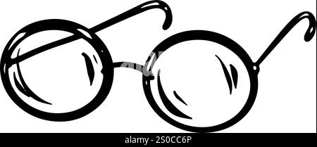 Vektorbrille Illustration im Linienart-Stil Stock Vektor
