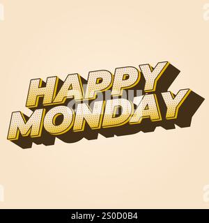 Happy monday Texteffekt-Design mit superfetten Schriftarten, die für soziale Medien geeignet sind Stock Vektor