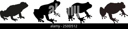 Set von Froschsilhouetten - Vektorillustration Stock Vektor