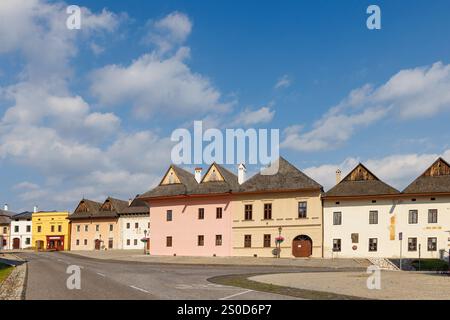 Häuser in Spišská Sobota, Slowakei Stockfoto