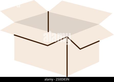Box öffnen. Karton mit Versandverpackung. Vektorabbildung. Stock Vektor