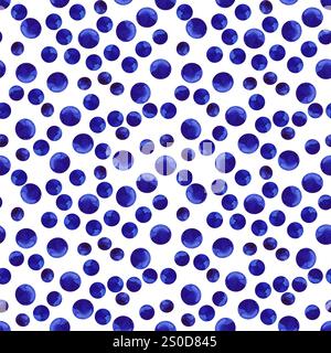 Runde Formen, Kreise aus Tropfen, handgezeichnet auf weißem Hintergrund. Abstrakter Hintergrund für Ihr Design. Stockfoto