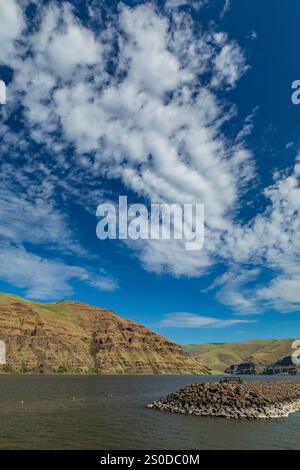 Blick vom Wawai Landing entlang des Lower Granite Lake am Snake River in der Region Palouse, Washington State, USA Stockfoto