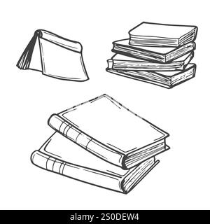 Büchersatz kritzelt im Vektor Stock Vektor