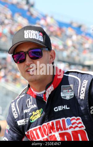 Milwaukee Wisconsin, USA – 17. August 2014: Verizon IndyCar Series Indyfest ABC 250 Fahrer prade. 15 Graham Rahal New Albany, Ohio National Guard Hon Stockfoto