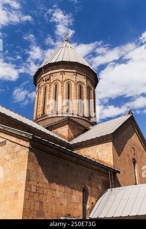 Fassade der Sioni Kathedrale der Dormition an einem sonnigen Tag, vertikale Fotografie. Tiflis, Georgien Stockfoto