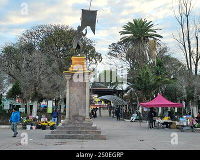 Otumba, Edomex, Mexiko - 14. Februar 2024: Otumba, magische Stadt im Bundesstaat Mexiko, wichtig für Esel, Obsidian und Pulque Stockfoto