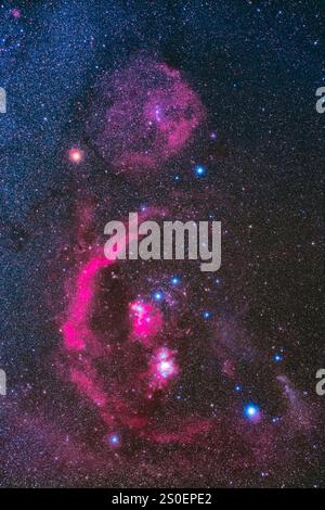 Der molekulare Wolkenkomplex Orion. Stockfoto