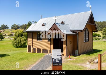 St Davids Church an der historischen Stätte Port Arthur und ehemalige Strafkolonie in Tasmanien, Australien, 2024 Stockfoto
